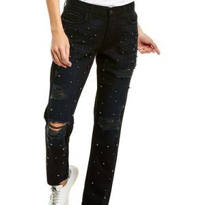 SIWY Denim Giavanna Studded Girlfriend Straight Leg Jeans, Size 28